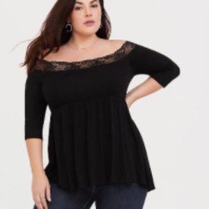 TORRID OFF THE SHOULDER LACE BLOUSE
